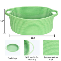ABenkle woven cotton storage basket in natural color complements minimalist decor.