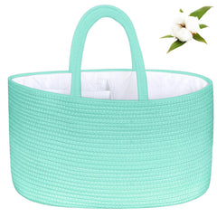 ABenkle X-Large Diaper Caddy with cotton rope—compact nursery organizer for diapers and wipes
