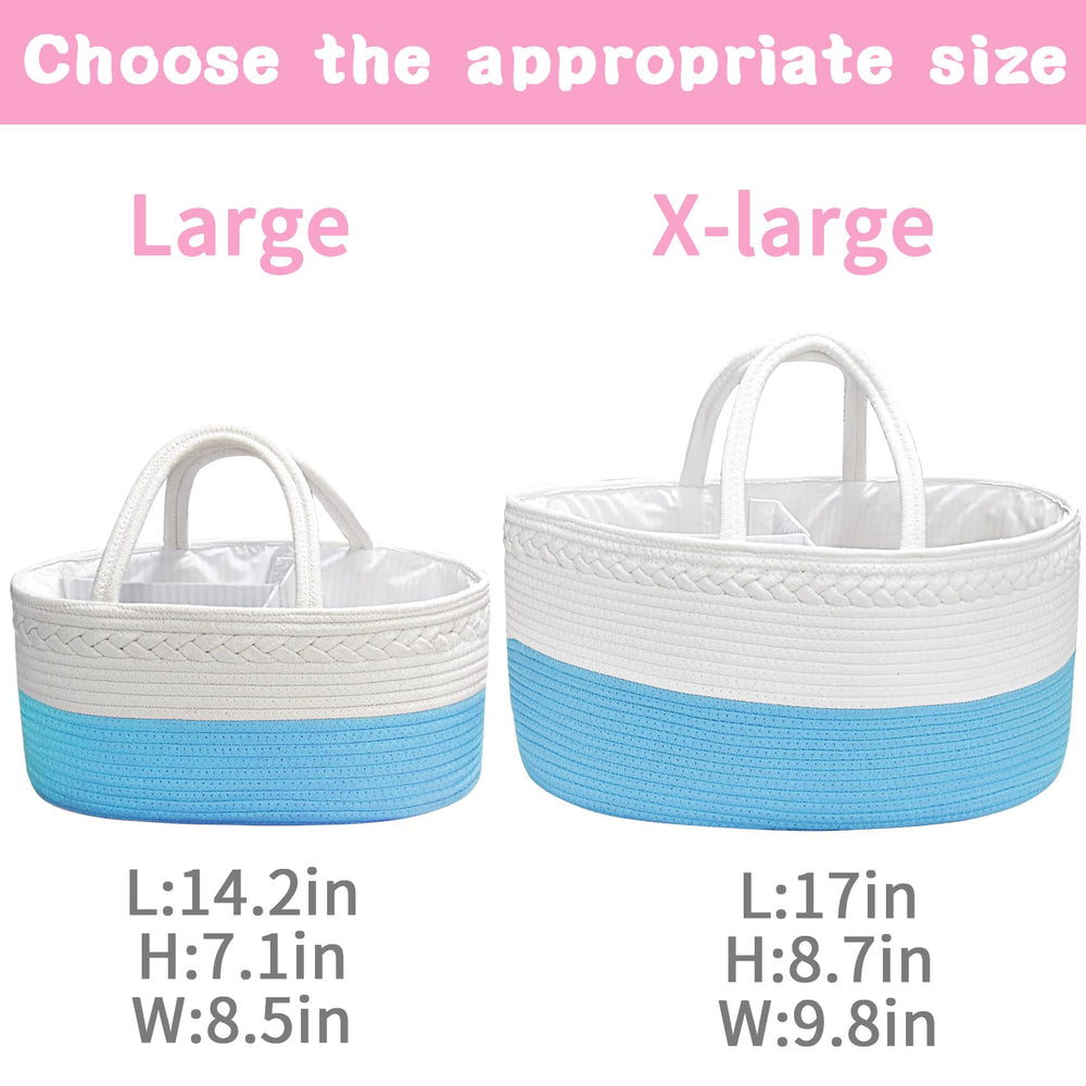ABenkle diaper caddy removable dividers keep nursery essentials neatly separated.