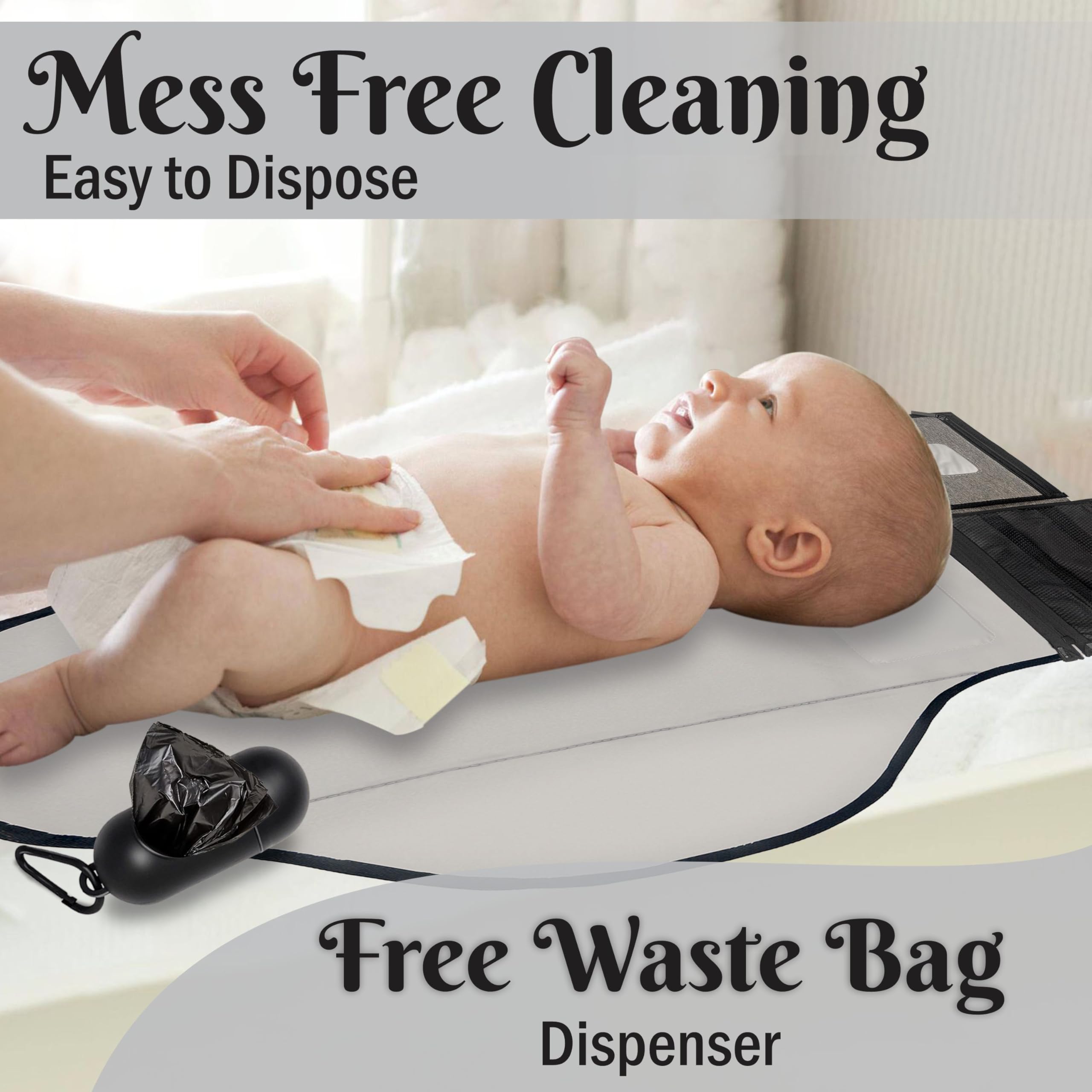 ABI Large Portable Diaper Changing Pad one-handed buckle enables fast setup for busy parents.