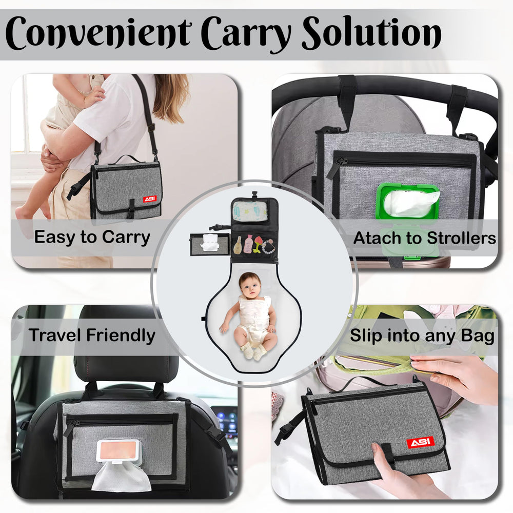 ABI Large Portable Diaper Changing Pad side buckle strap enables easy attachment to strollers or car seats.