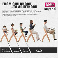 Abiie Beyond Junior high chair dual restraint system for secure seating