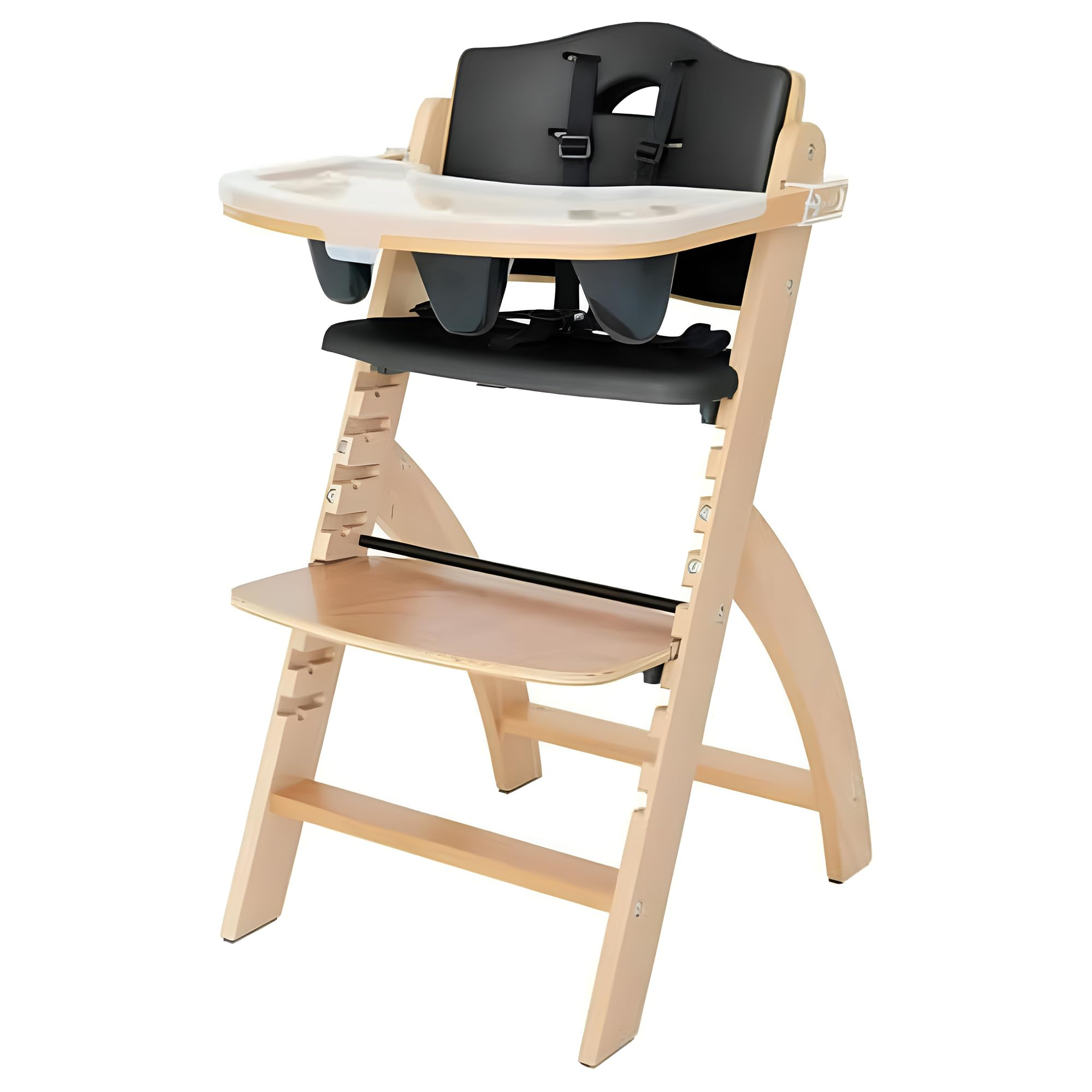 Abiie Beyond Junior high chair height adjustment shows growing child comfort during meals.