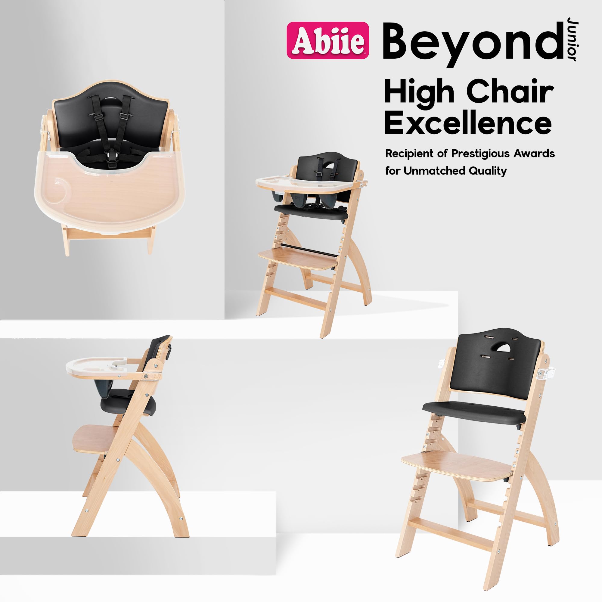 Abiie Beyond Junior high chair includes a 3-year warranty for peace of mind.