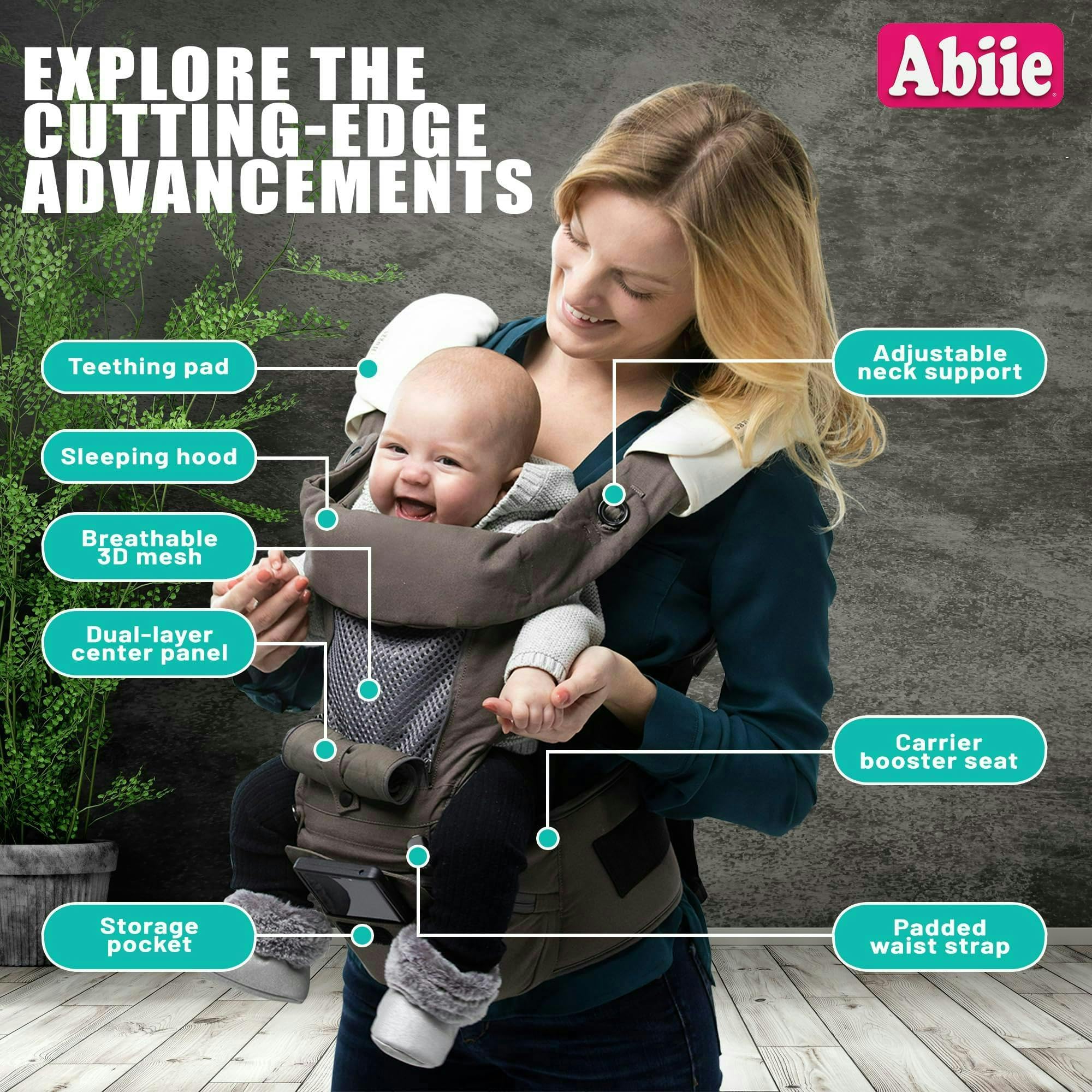 Abiie HUGGS adjustable shoulder straps for balanced weight distribution