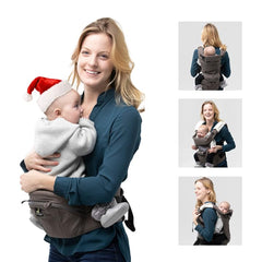Abiie HUGGS back carry position for hands-free parent versatility