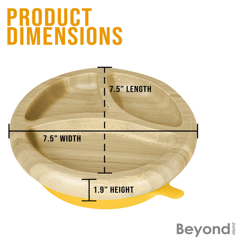 Abiie Octopod bamboo dish on a highchair tray shows stable, mess-reducing use.