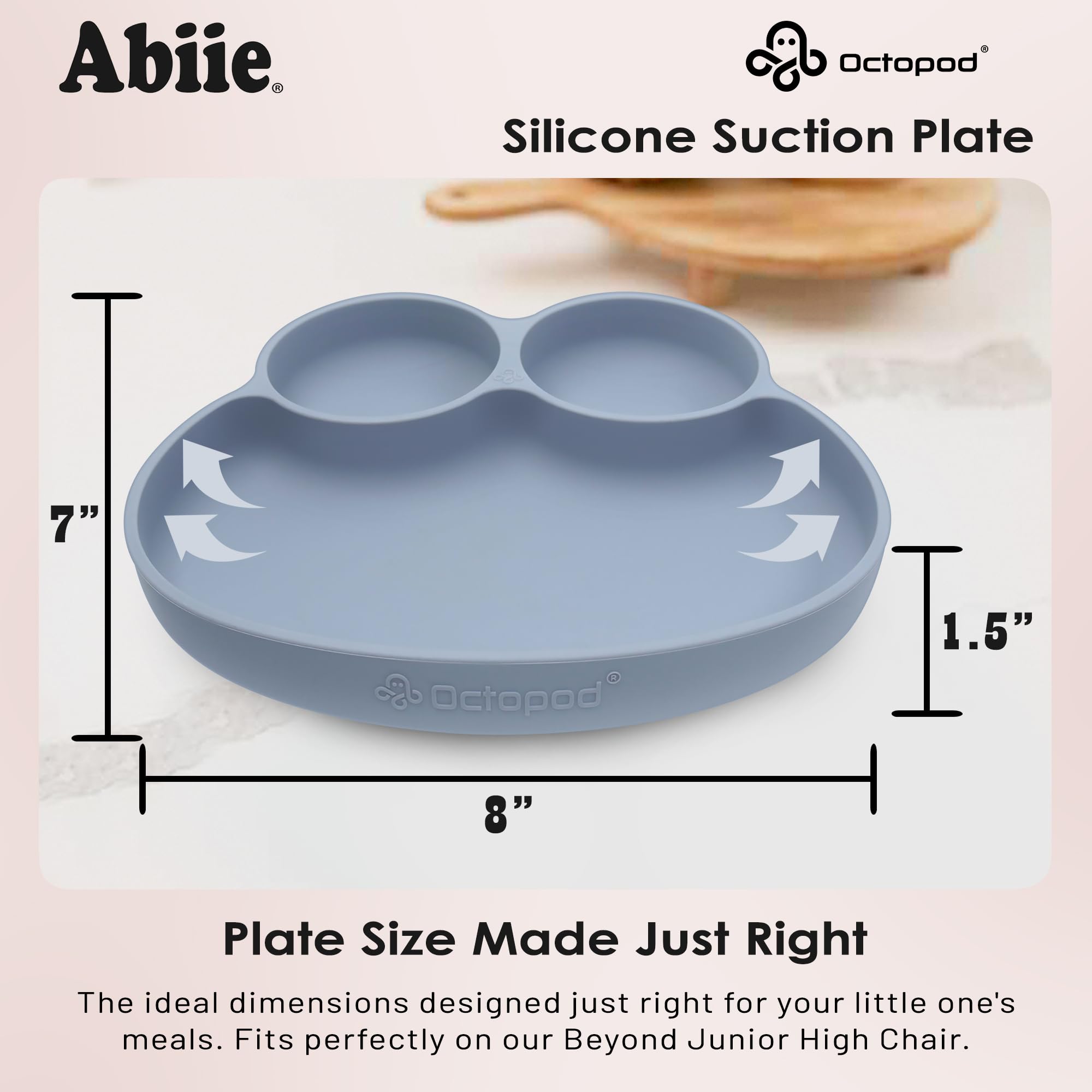 Abiie Octopod Frog in use supports toddlers' self-feeding confidence.