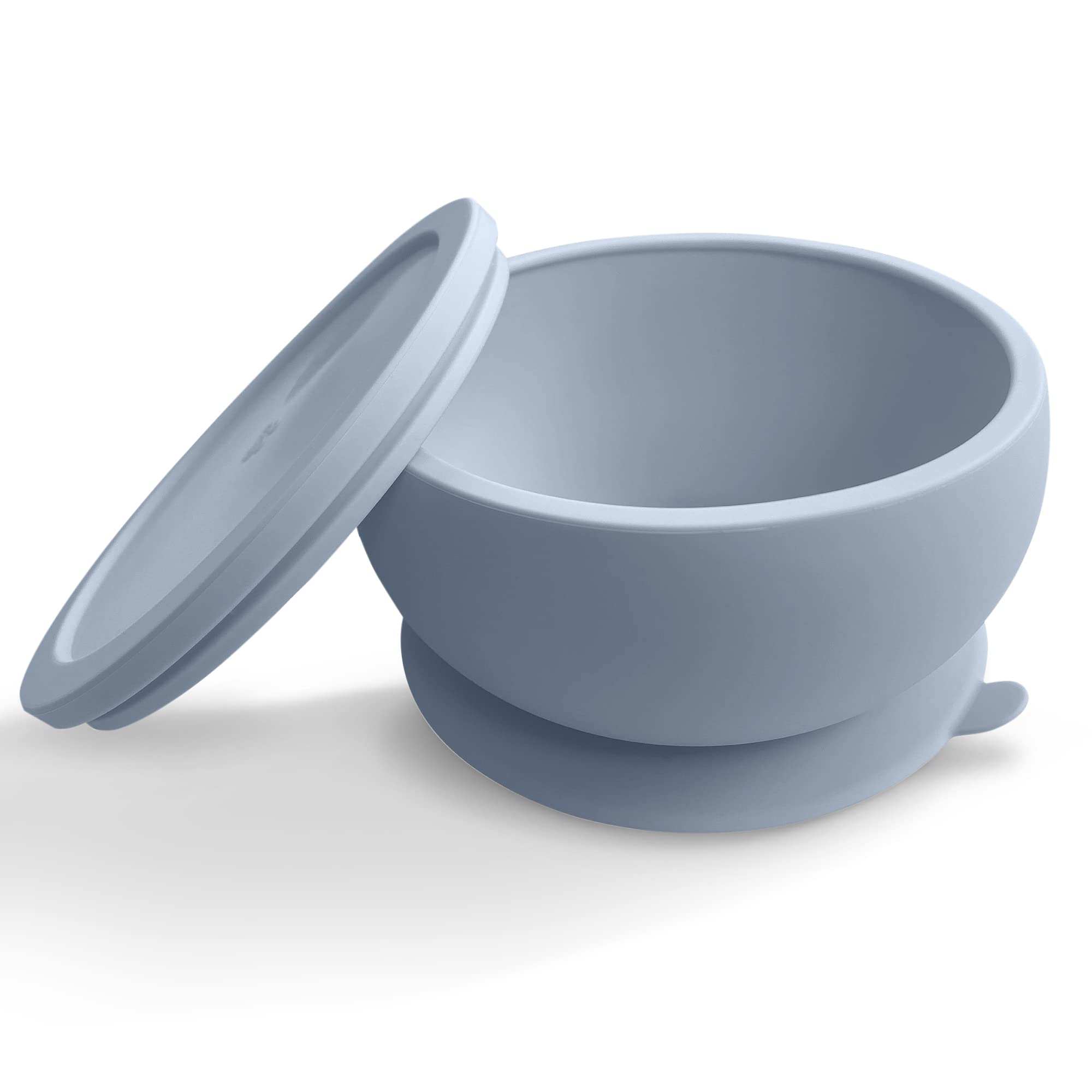 Abiie Octopod suction bowl gray reduces mess during self-feeding