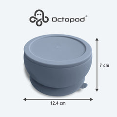 Abiie Octopod gray bowl fits most highchairs for easy feeding