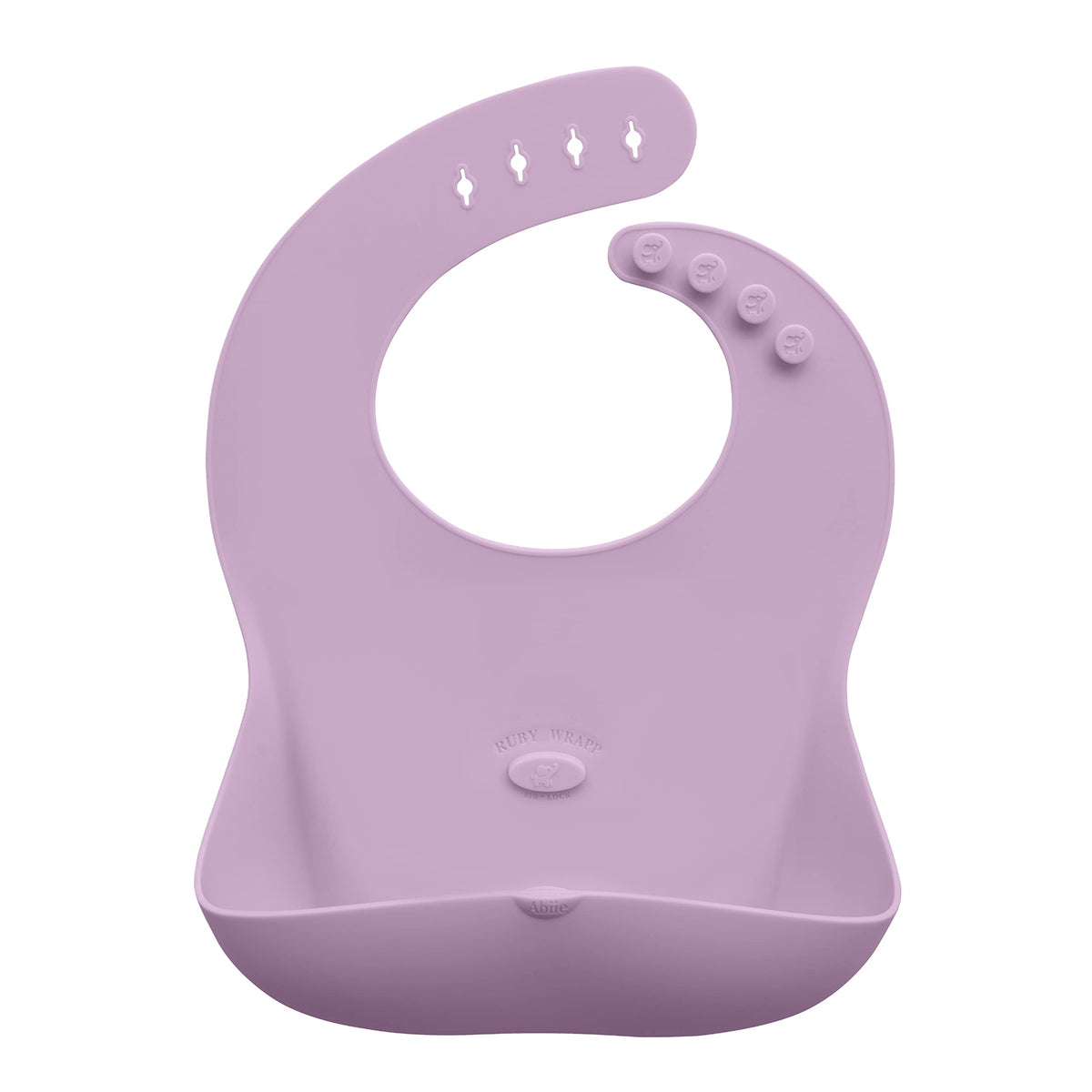 Abiie Ruby Wrapp bib with adjustable snap buttons for growing babies