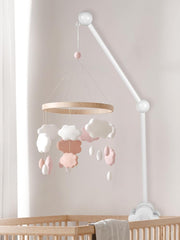 Abizarch 360-degree rotating crib arm enables versatile, gentle mobile movement for visual stimulation