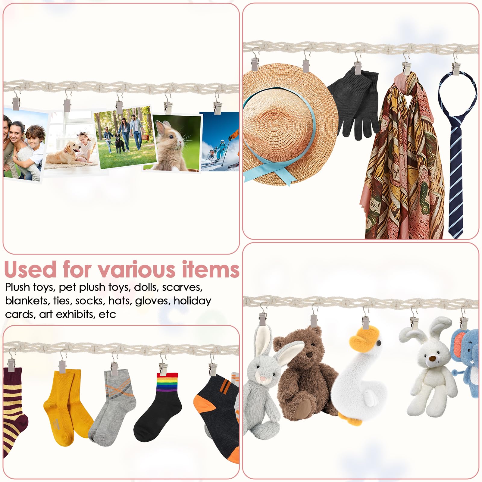 Abizarch dolls plush toys hanging display suitable for playful room aesthetics.