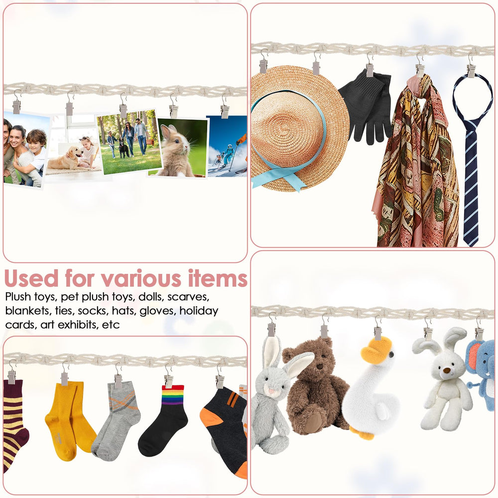 Abizarch dolls plush toys hanging display suitable for playful room aesthetics.