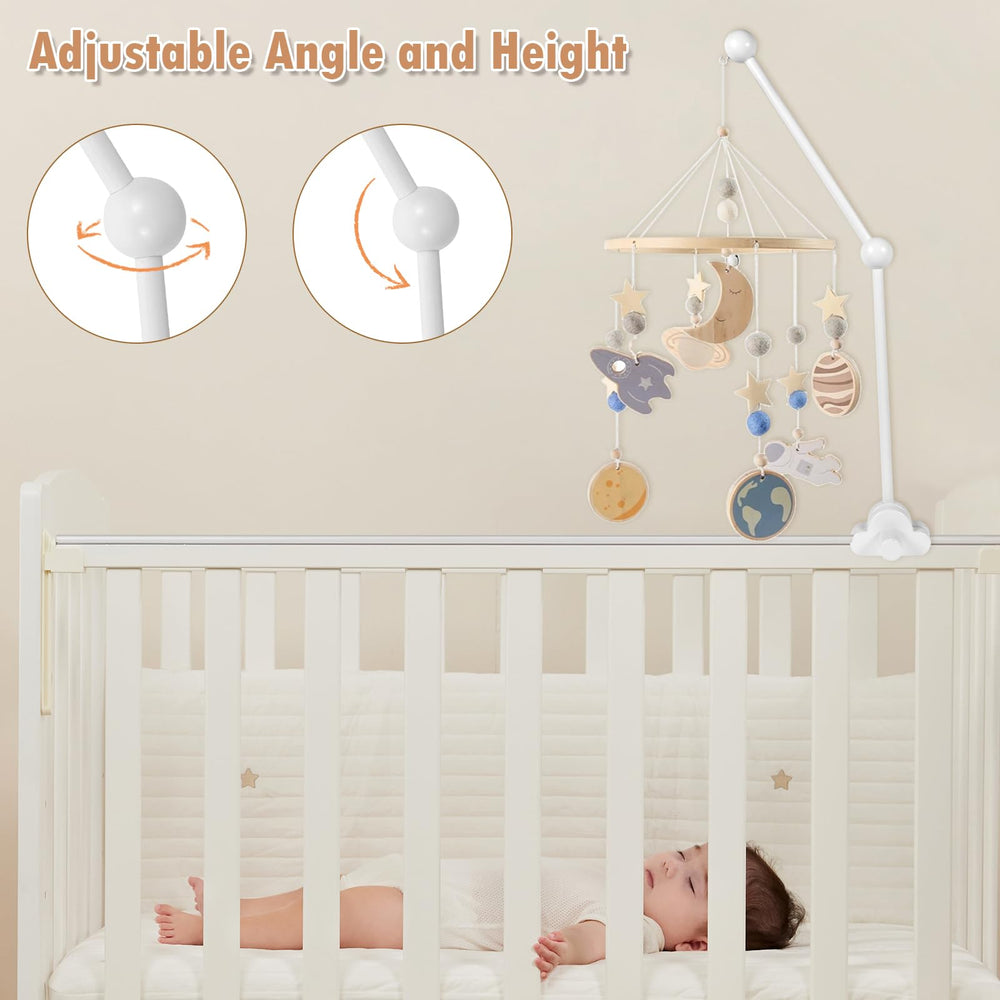 Abizarch easy-install crib arm lets you attach quickly without tools