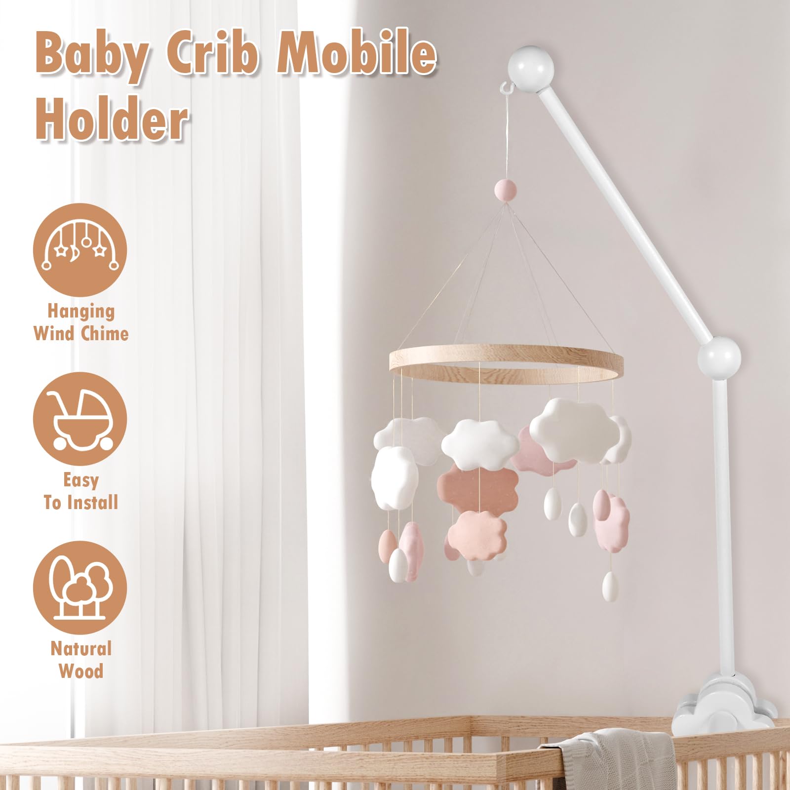 Abizarch natural wood crib arm emphasizes eco-friendly materials for a safe nursery