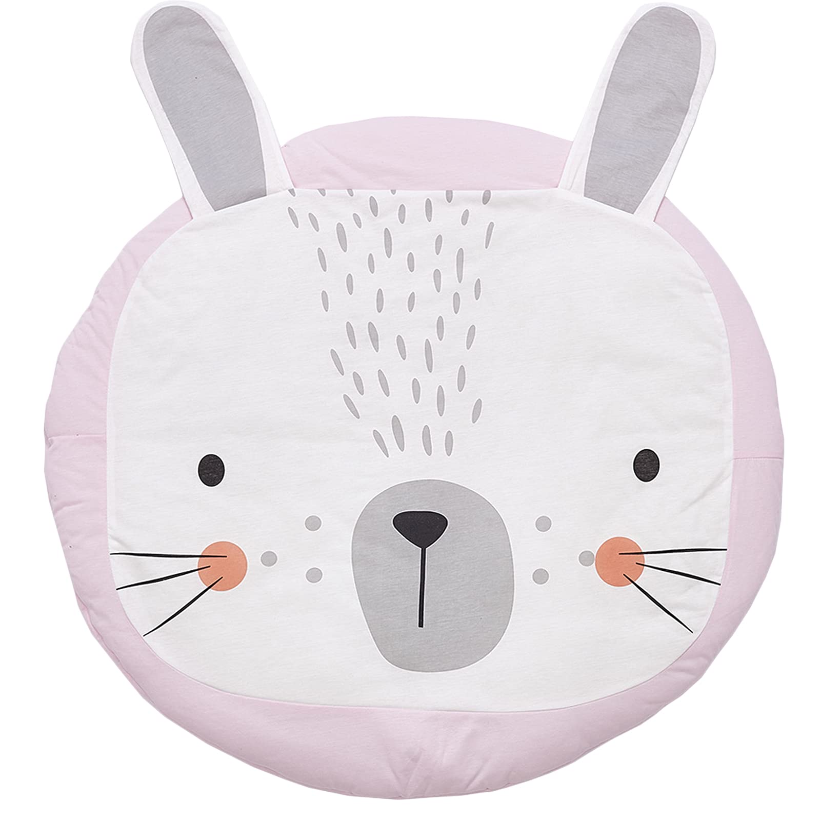 ABREEZE round play rug complements nursery décor with playful charm.