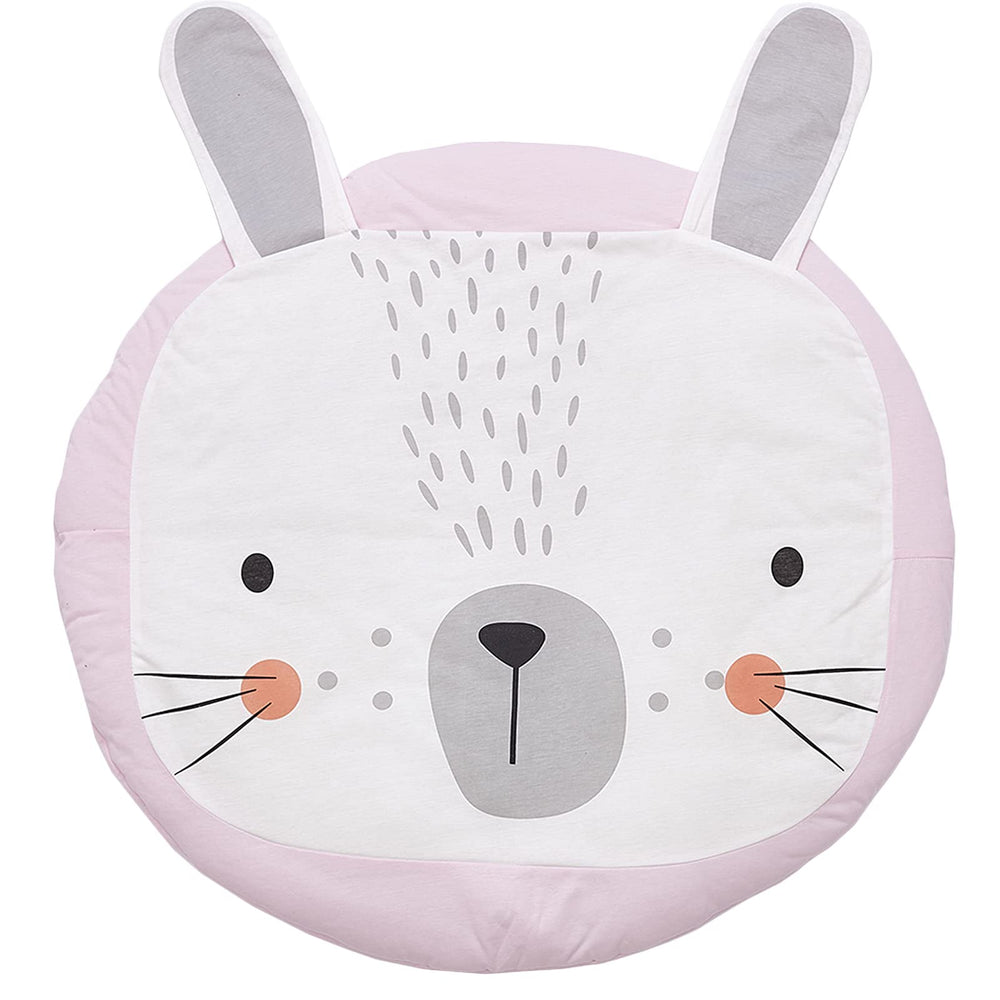 ABREEZE round play rug complements nursery décor with playful charm.