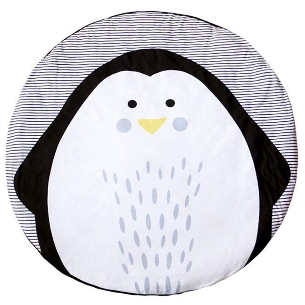 ABREEZE penguin play mat in a nursery demonstrates cozy, safe floor space.