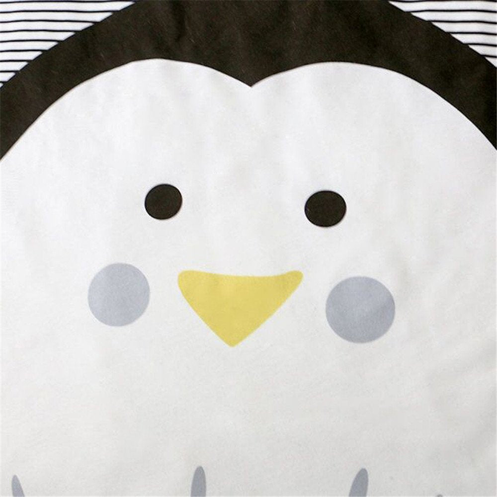 ABREEZE penguin crawling mat doubles as a versatile game surface for daily activities.