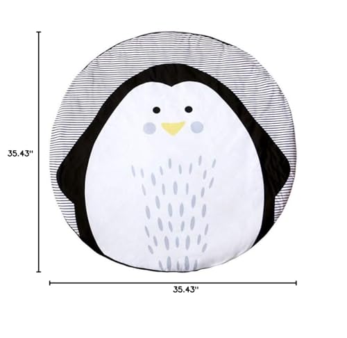 ABREEZE penguin mat side view shows a large 90 cm play area for babies.