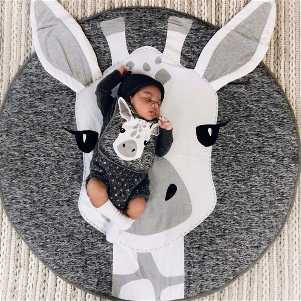 ABREEZE decorative nursery rug giraffe adds charming decor and a safe play surface.