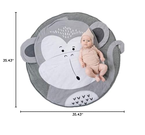 ABREEZE 90cm round play mat offers spacious crawling space