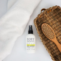 Zoey Naturals detangler bottle shows tear-free, non-toxic promise