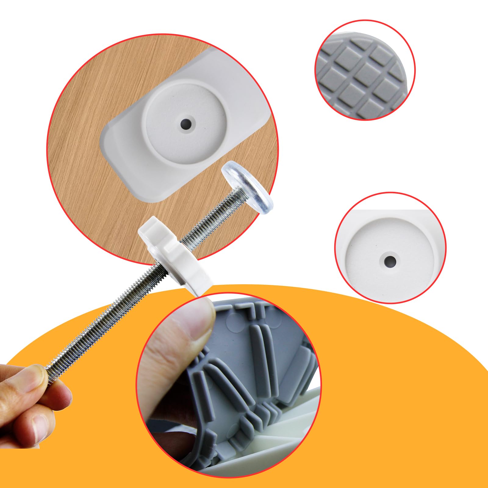 Abvsdu sturdy rails and fittings image underscores durable kit for pressure-mounted gates.