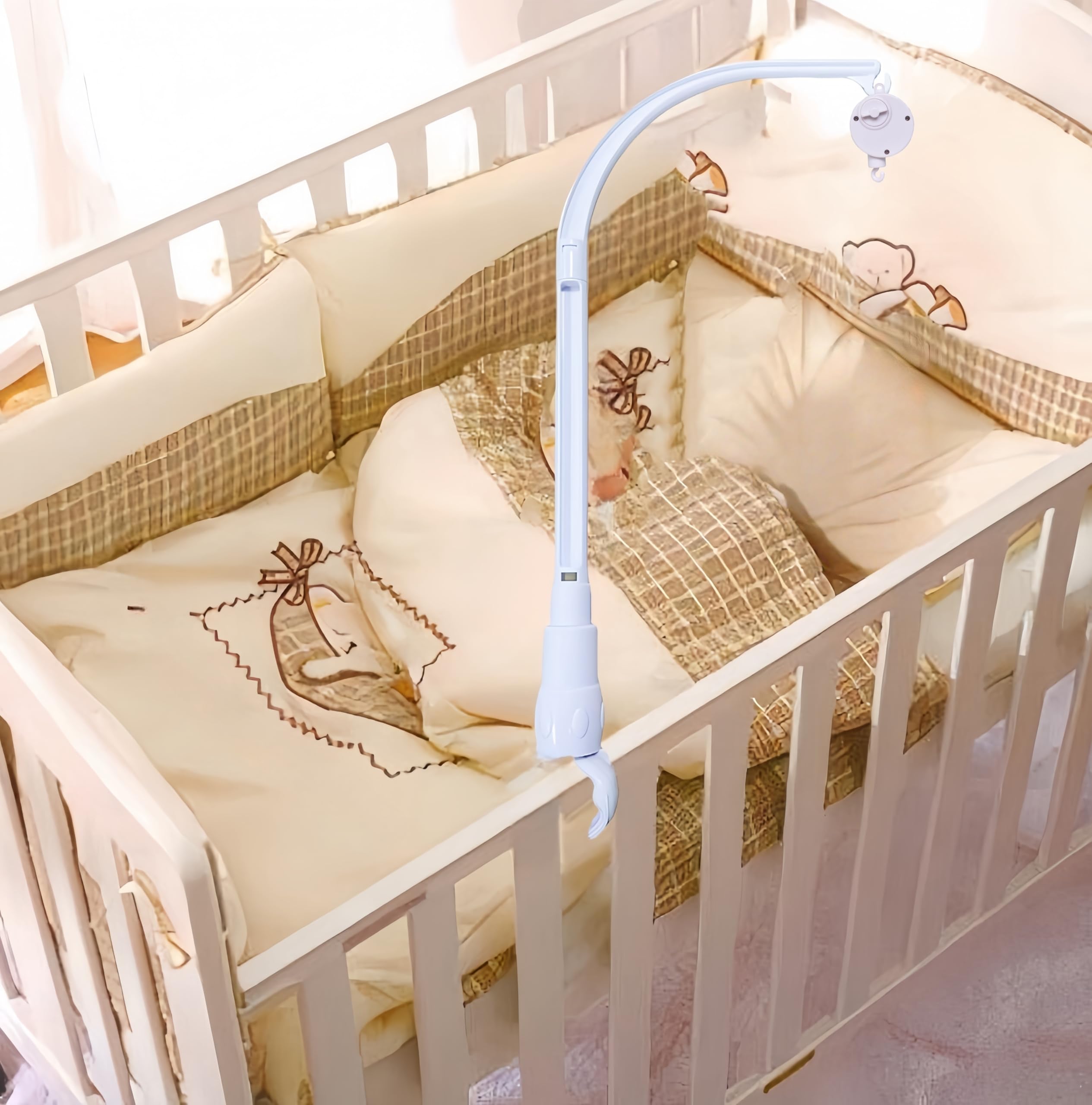 Accfore versatile mobile arm fits cribs and strollers for versatile use