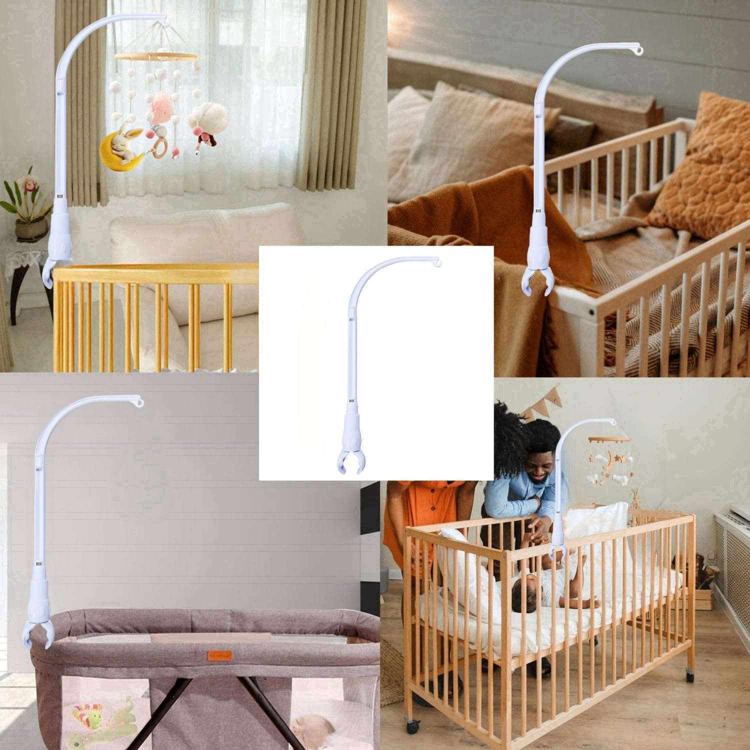 Accfore unique claw-screw design secures crib mobile arm