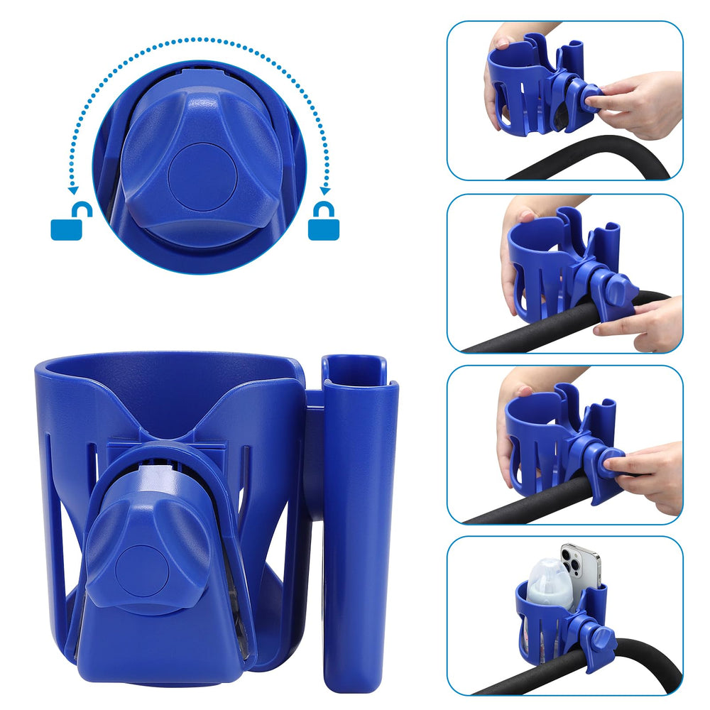 Accmor 2-in-1 cup holder holds drinks and phones simultaneously.