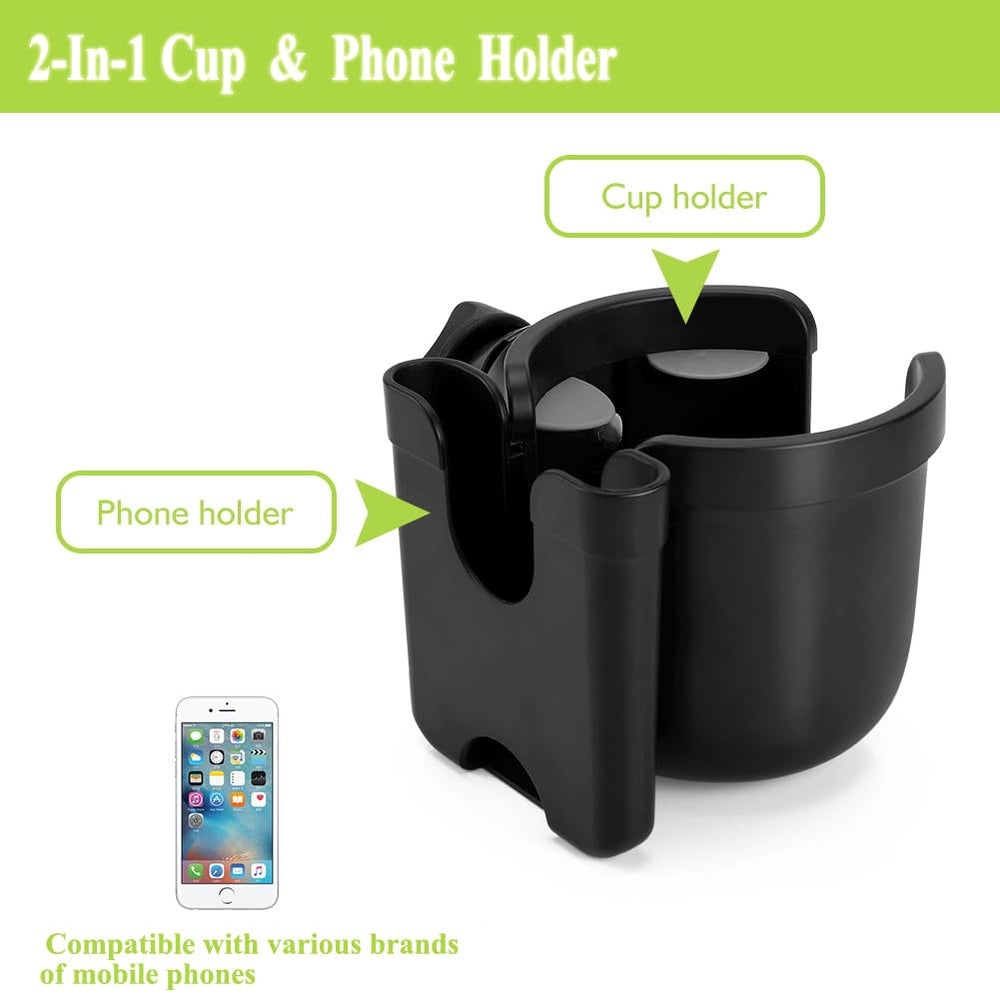 Accmor 2-in-1 cup and phone holder for convenient device and drink storage