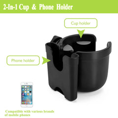 Accmor 2-in-1 cup and phone holder for convenient device and drink storage