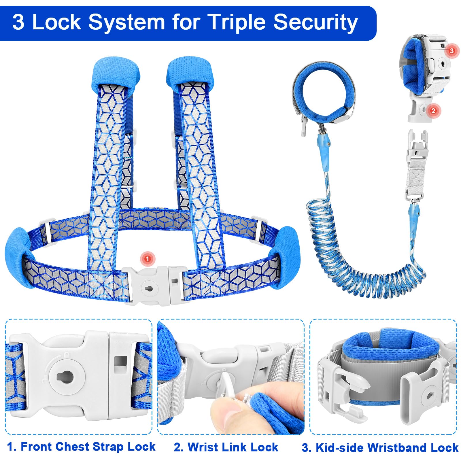 Accmor toddler harness adjustable shoulder straps fit growing kids during outdoor strolls.