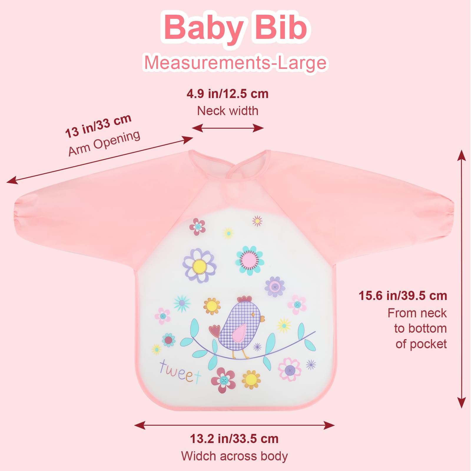 Accmor 4-pack baby smock bibs protect clothes during meals