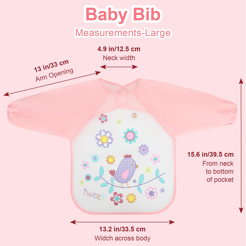 Accmor 4-pack baby smock bibs protect clothes during meals