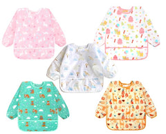 Accmor 5-pack long sleeve bibs with pack-open view and waterproof protection