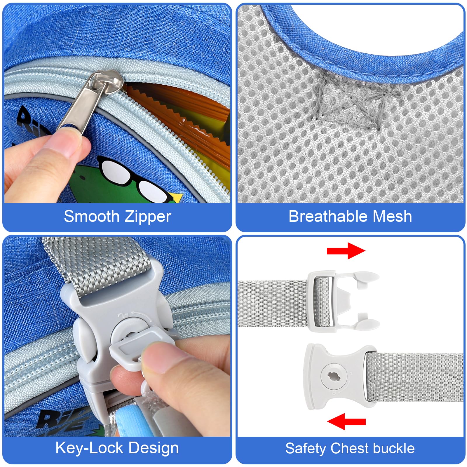 Accmor adjustable shoulder straps for a comfortable, growing child fit.