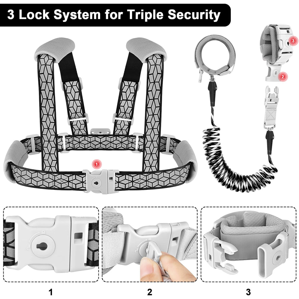 Accmor anti-lost link stainless steel with PU coating for durable safety.