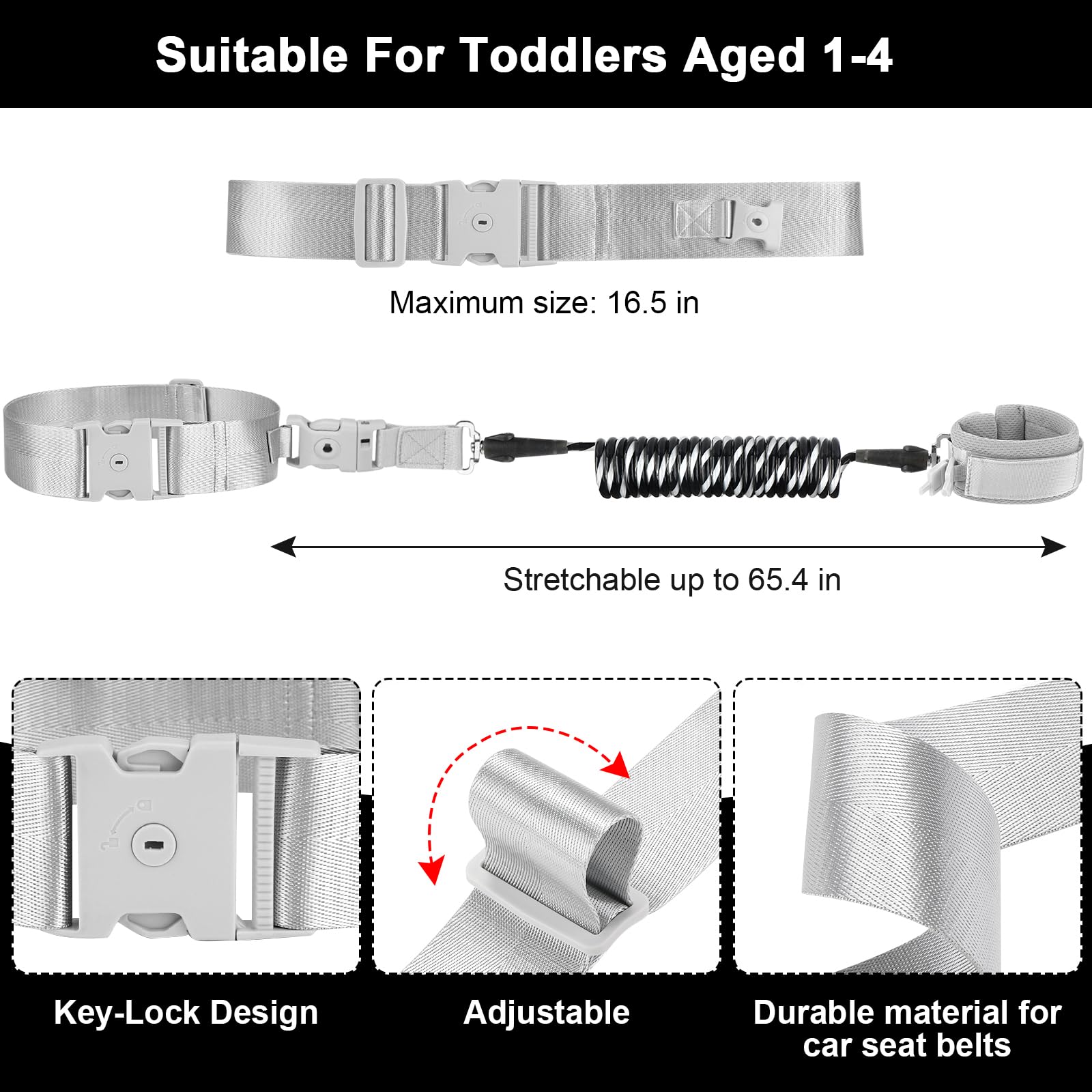 Accmor anti-lost wrist link in stainless steel for secure control.