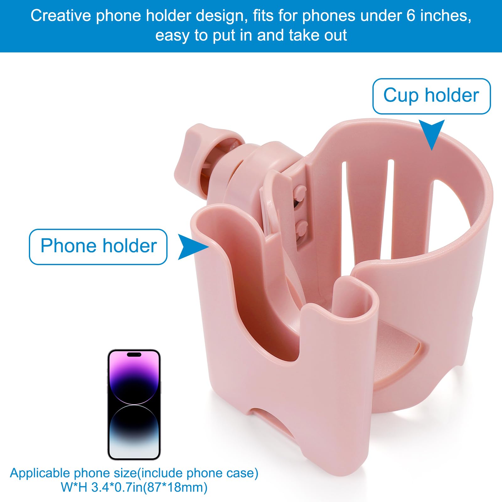 Accmor anti-slip cup holder design minimizes spills on rough terrain.