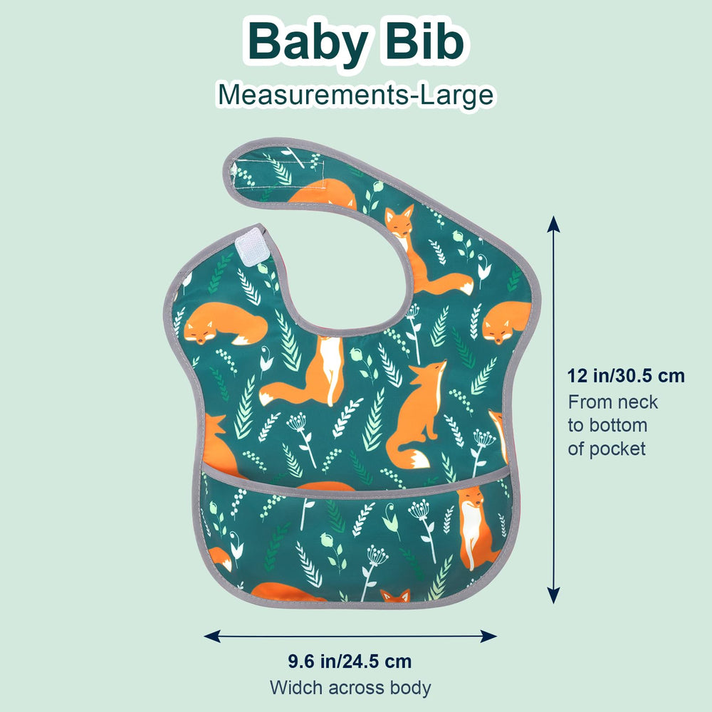 Accmor bibs fold flat for compact travel storage.