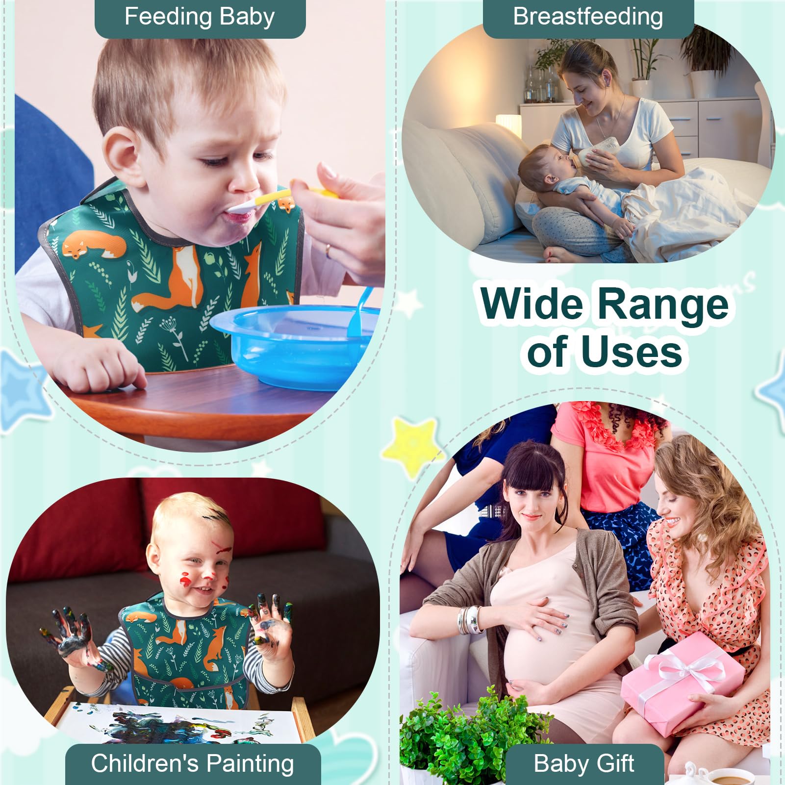 Accmor bibs are machine-washable for reliable cleaning after meals.