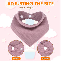 Accmor muslin bibs illustrate multipurpose use for drool, teething, and burp cloths.