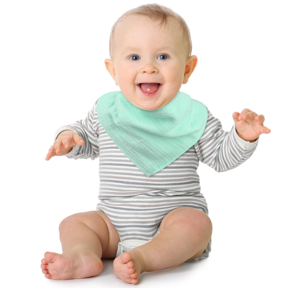 Accmor baby bibs demonstrate quick absorbent action to protect outfits.