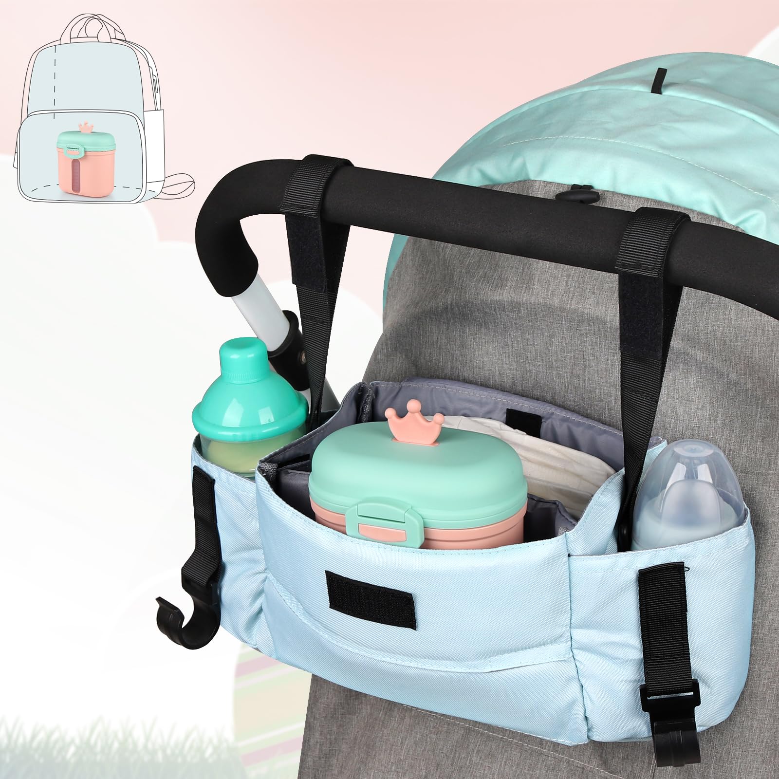 Accmor pink color adds cheerful touch to baby feeding gear.