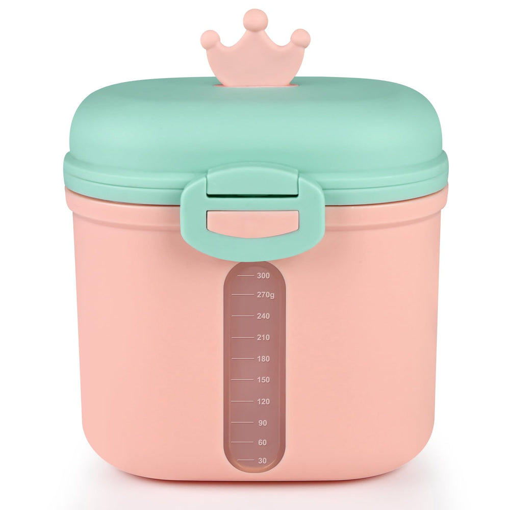 Accmor baby formula dispenser pink front view supports on-the-go feeding.