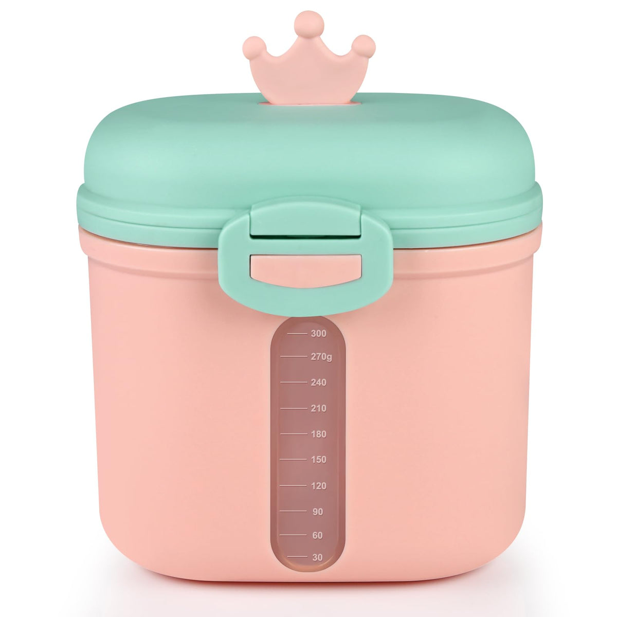 Accmor baby formula dispenser pink front view supports on-the-go feeding.