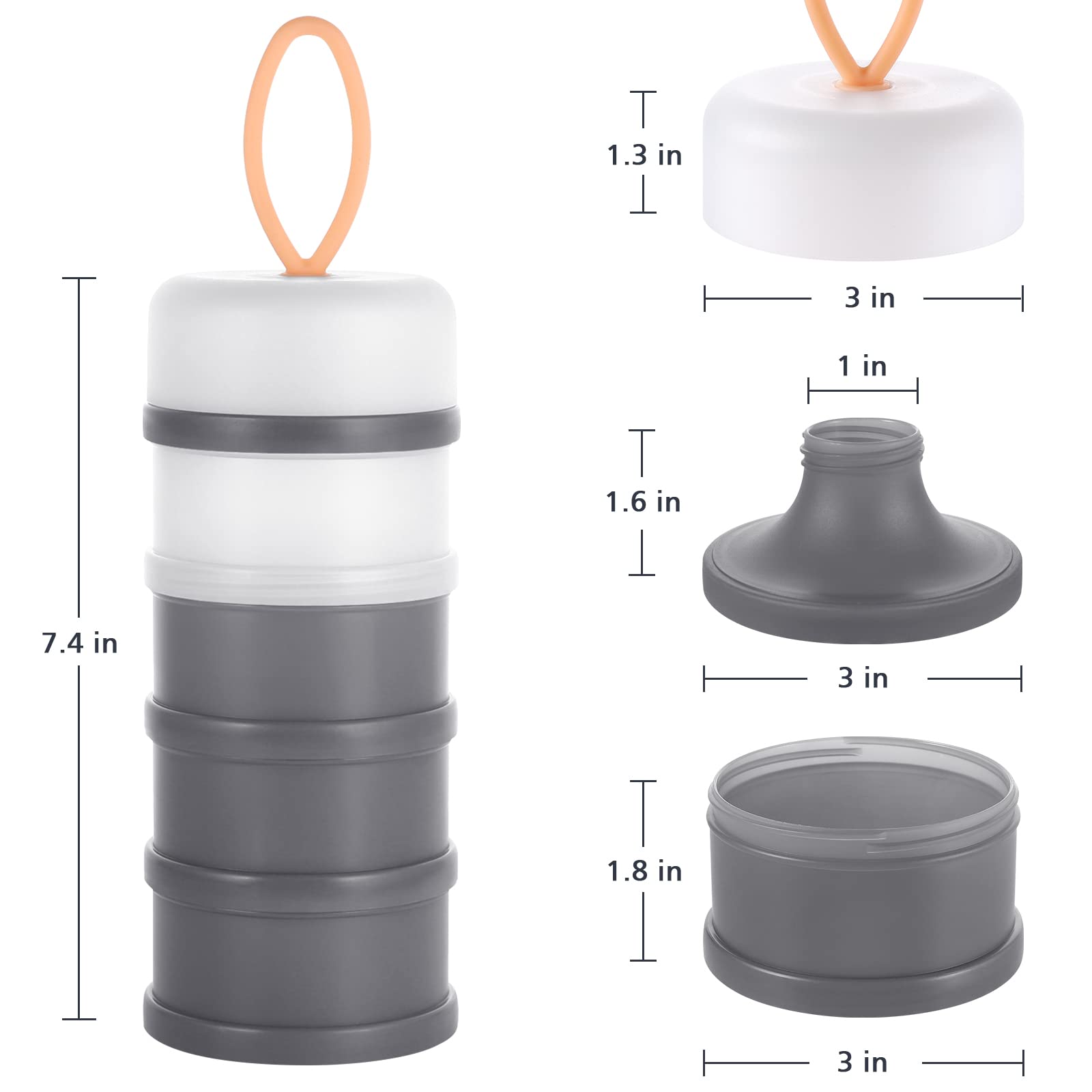 Accmor Baby Formula Dispenser portable, narrow footprint keeps bags organized